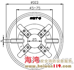 DZ-02探測(cè)器通用底座外形示意圖
