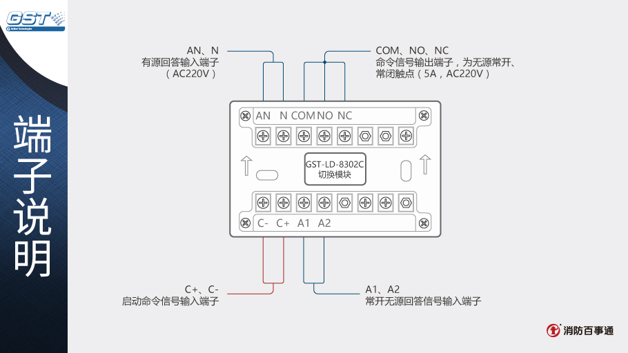 海灣GST-LD-8302C切換模塊接線